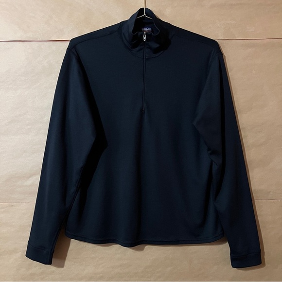 Vintage Patagonia Capilene Quarter Zip Neck Pullover BaseLayer Black Size M - Picture 2 of 9